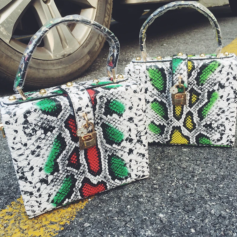 Модная женская повседневная сумка тоут с серпантином цветная Сумочка Дамская
