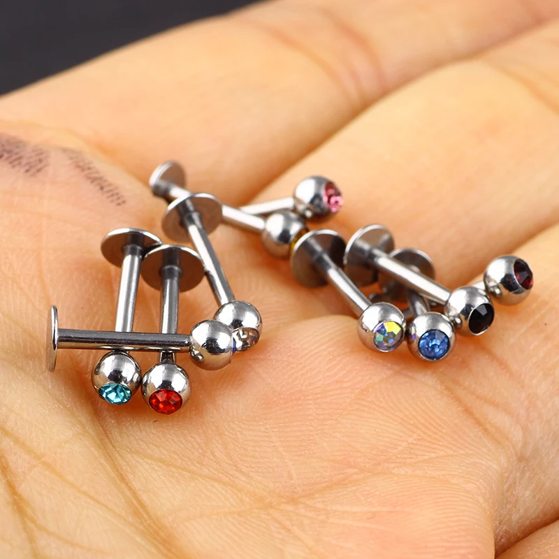 TIANCI FBYJS пирсинг 100 шт. 16g из нержавеющей стали 3 мм шар Labret Monroe набор гвоздиков для