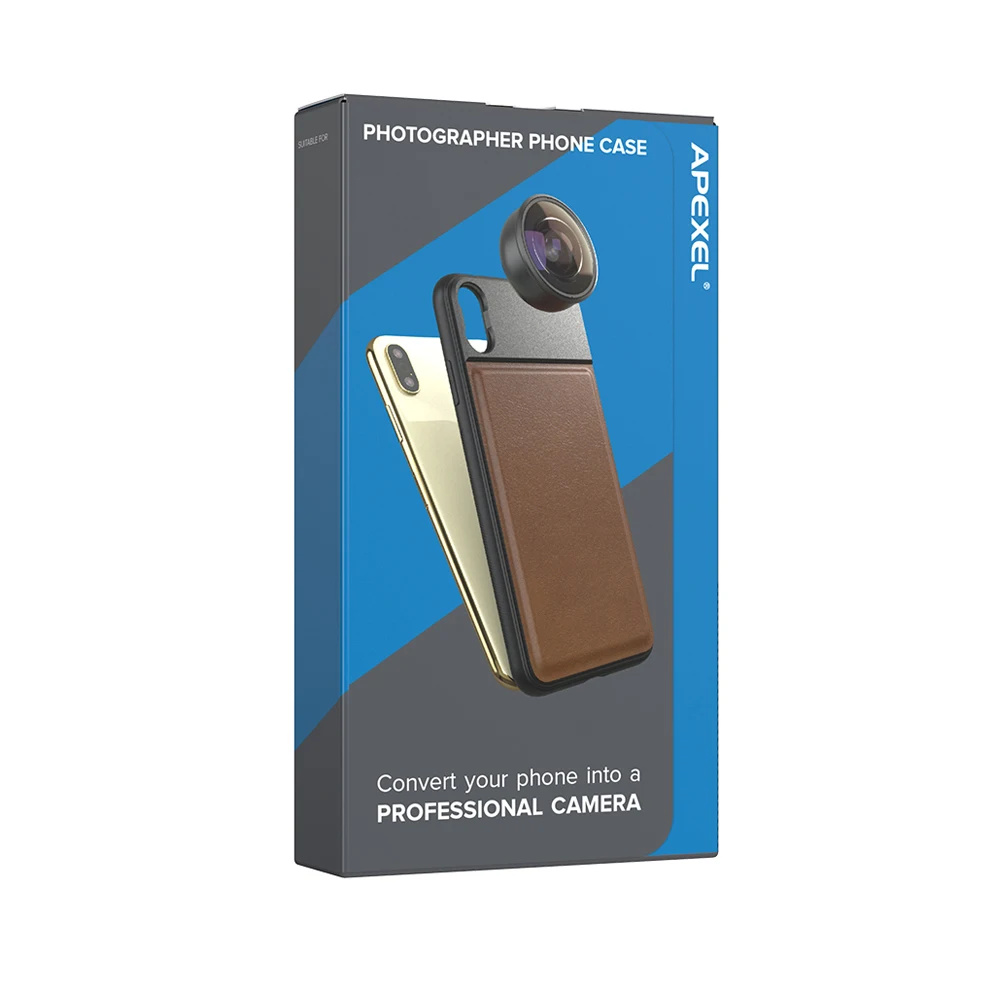 apexel high quality phone case cover leather phone cases with 17mm thread for iphone x xs max huawei p20 p30 pro for phone lens free global shipping