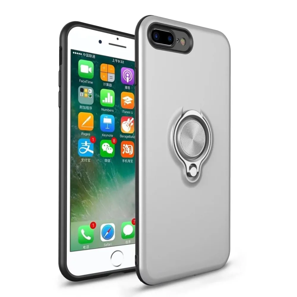 Shockproof Case for iPhone 7 8 Plus 6 6S Luxury Metal Finger Ring Car Holder Stand For X 5 5S SE Cover |