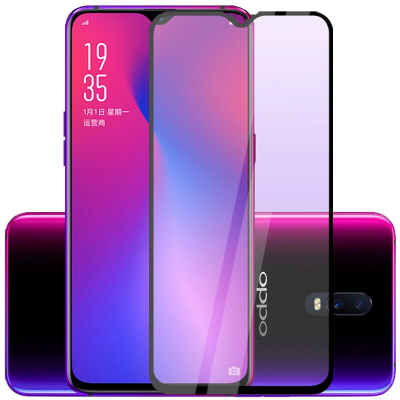 EXUNTON анти синий полное покрытие закаленное стекло 2.5D Защита экрана для OPPO R17 Pro RX17