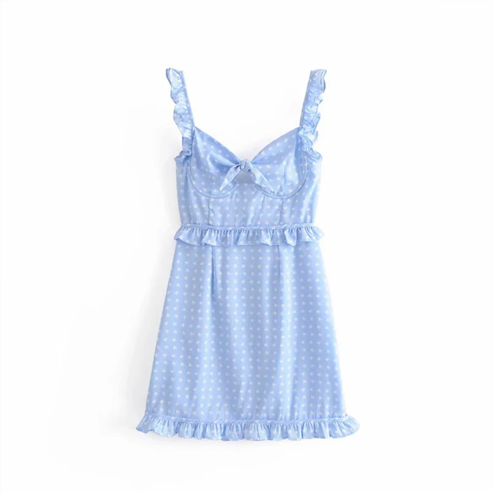 Женское винтажное платье без бретелек бежевое или синее с открытой спиной на