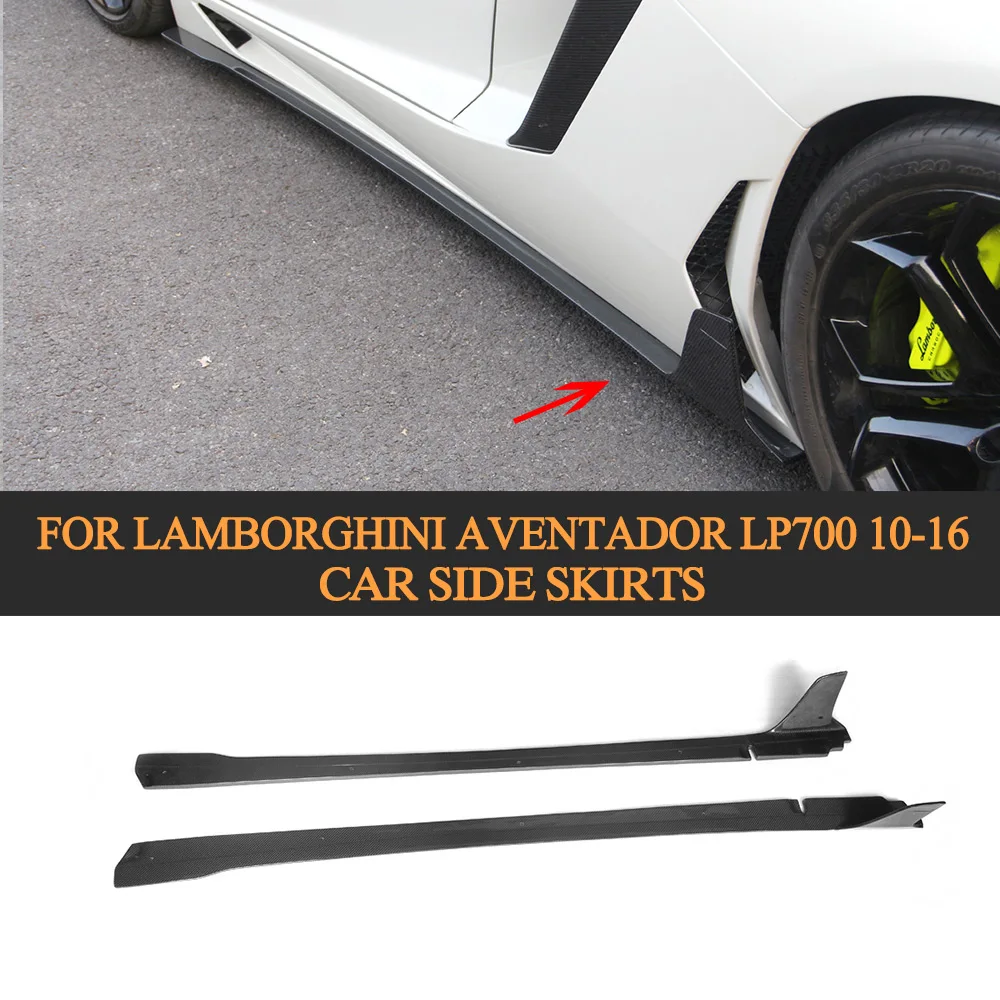 

Carbon Fiber Car Side Skirts Body Apron Lip Case for Lamborghini Aventador LP700 LP700-4 Roadster Pirelli 10-16