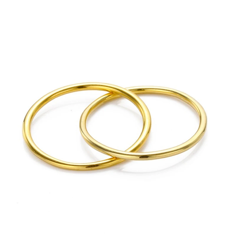 Gold JShine минималистский двойные круги кольца из стерлингового серебра 925 золотого цвета простые Скрещенные круглые кольца на пальцы для женщин ювелирные украшения - Цвет основного камня: Gold