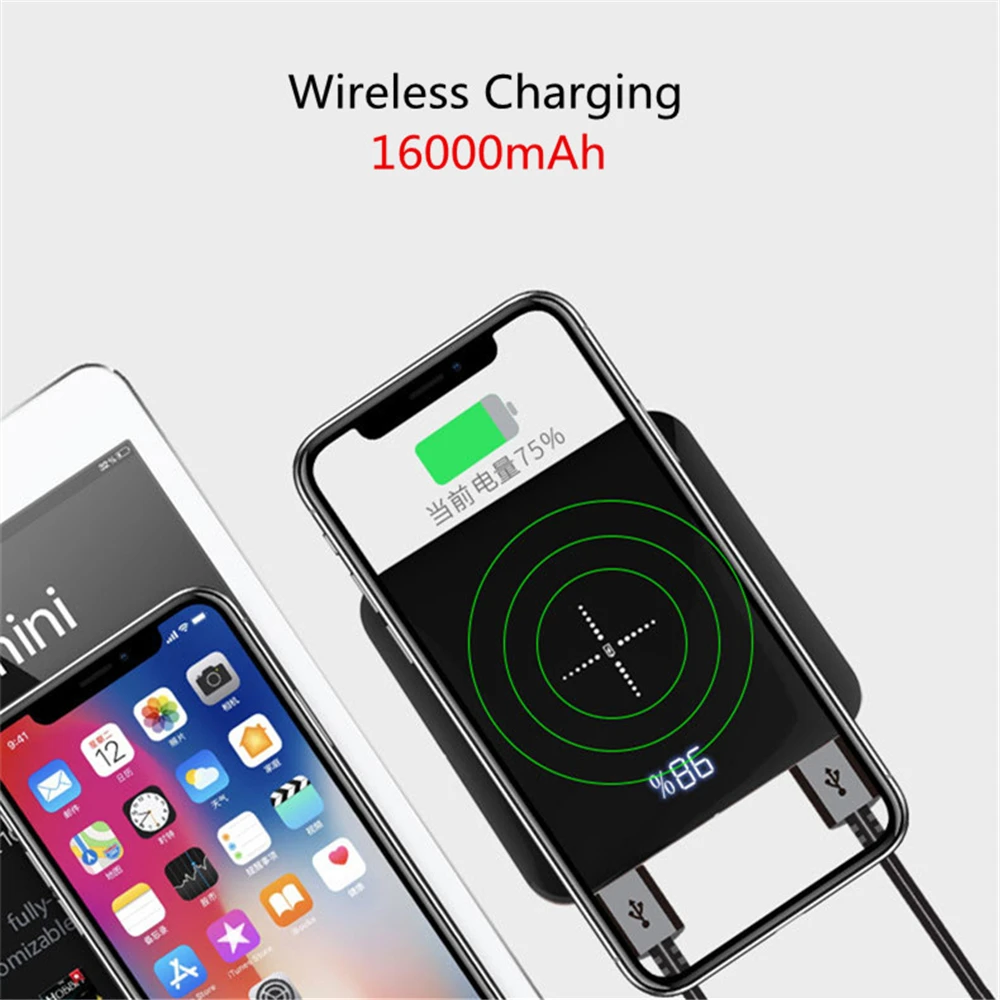 Портативный Беспроводной Зарядка Mini Мощность банк 2.1A для быстрой зарядки из