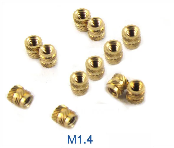 M1.6 * 2 Высота Латунная гайка для инъекций пластиковая предварительно вставленная