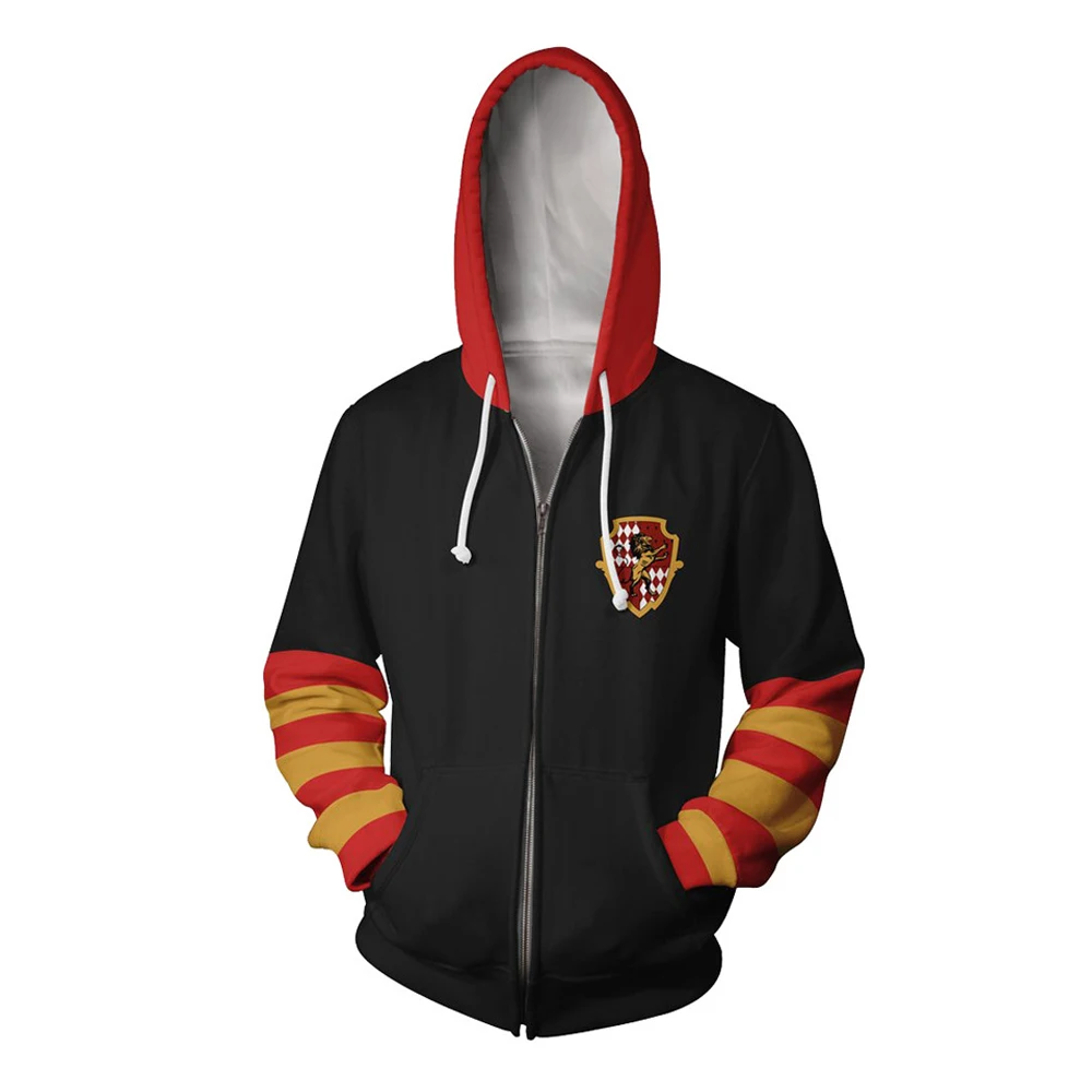 Толстовки на молнии с 3d цифровой печатью серии Harri Potter костюмы для косплея