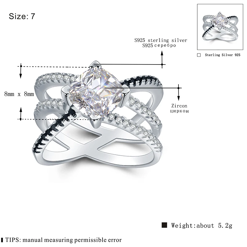 Черное AWN новинка 2019 милое 925 пробы Серебряное ювелирное изделие для помолвки