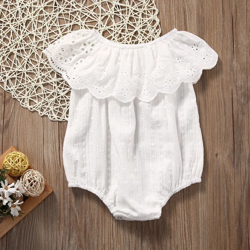 Brand New Summer Newborn Simple Toddler Baby Girl Romper Infant One-sleeve Jumpsuits Bodysuits Outfit Wholesale 0-24Ms | Детская одежда