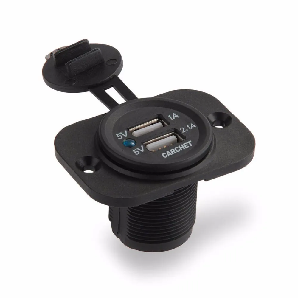 Dual USB Зарядное устройство Разъем Мощность Outlet адаптер автомобильного