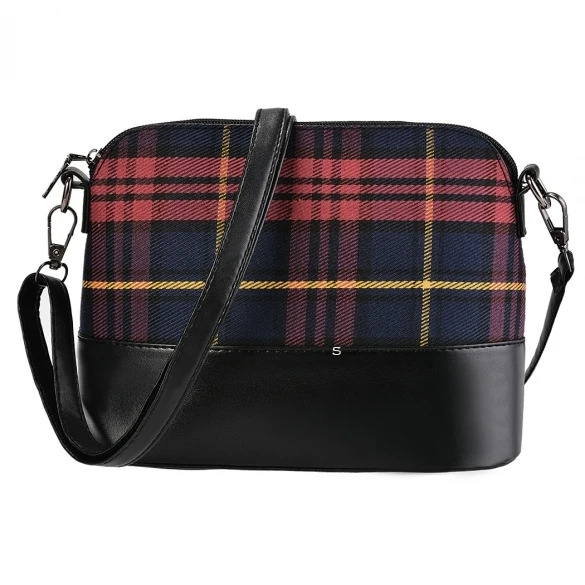 2015 Новые Моды для Женщин Дамы Искусственная Кожа Плед Щитка Сумка Креста Тела |