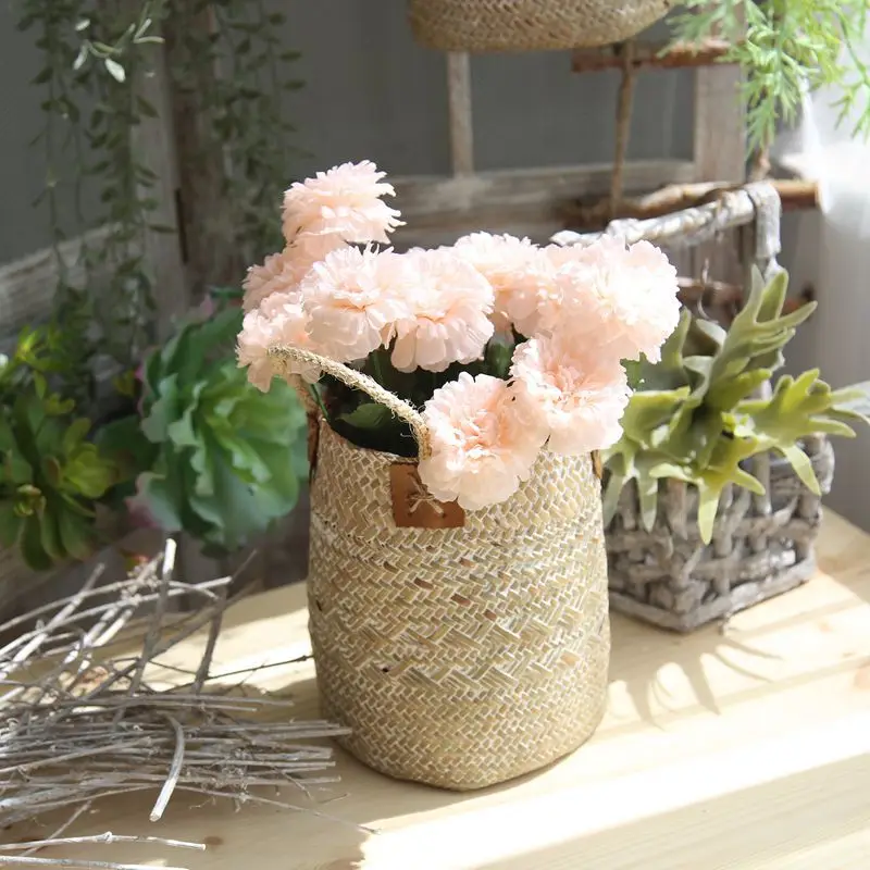

2017 New Chrysanthemum Mum Ball Bush 7 Artificial Silk Flowers 14.6" Bouquet Wedding Home Flower decorations Free Shipping
