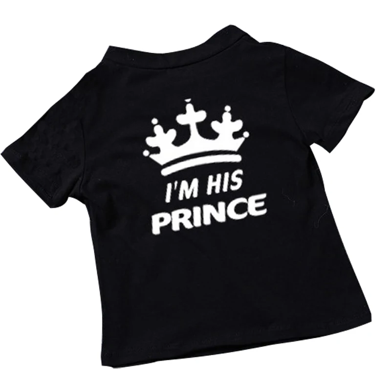 Одинаковые комплекты для семьи футболка принцессы Король Королева принц одежда