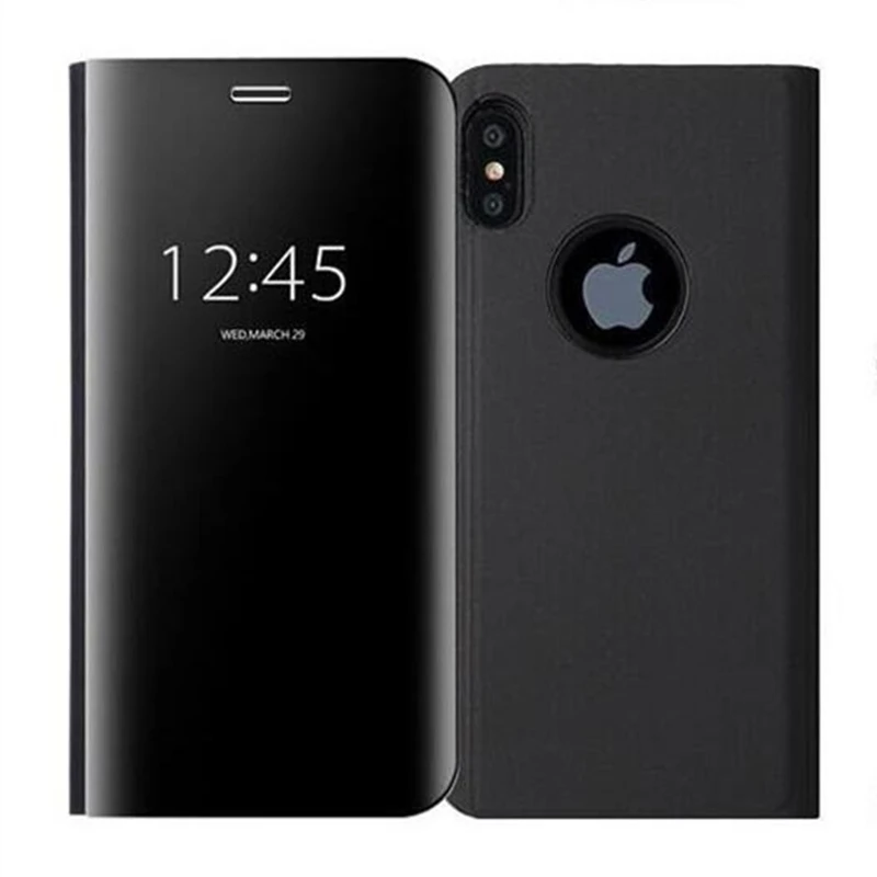 Зеркальный прозрачный флип-чехол для iPhone 13 12 Mini 11 Pro Max XS MAX XR X противоударный чехол
