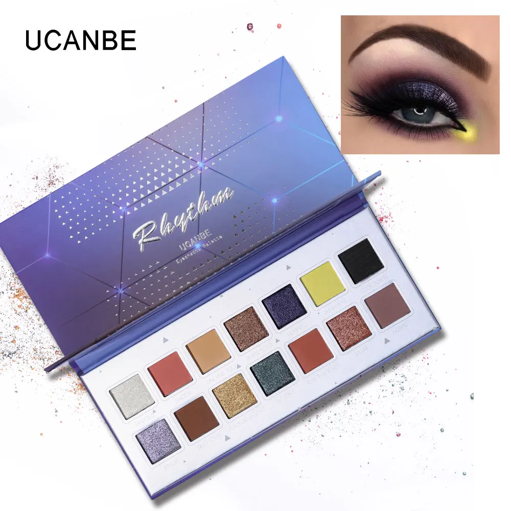 14 Color Eyeshadow UCANBE 14 цветов Палитра теней для век Prism Duo хром мерцающий матовые тени для век макияж натуральный минеральный телесный Водонепроницаемый Тени для век - Цвет: 14 Color Eyeshadow