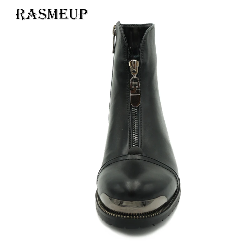 RASMEUP/распродажа Модные женские ботильоны на молнии коллекция 2018 года кожаные