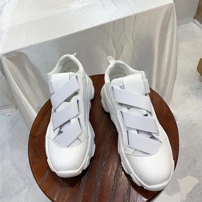 Белый LMCAVASUN/Женская обувь на плоской подошве; chaussure; модная сетчатая обувь на резиновой подошве; летние дышащие ботинки на толстой подошве; обувь с высоким берцем; цвет белый - Цвет: Белый
