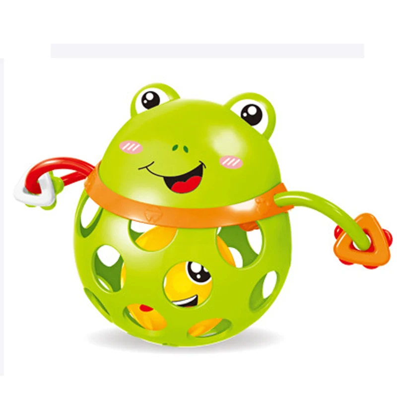 Frog 0-12 месяцев детская погремушка игрушка интеллект захватывающие десны пластиковые животные музыка рукопожатие игрушка Ранний Образовательный подарок для новорожденных - Цвет: Frog