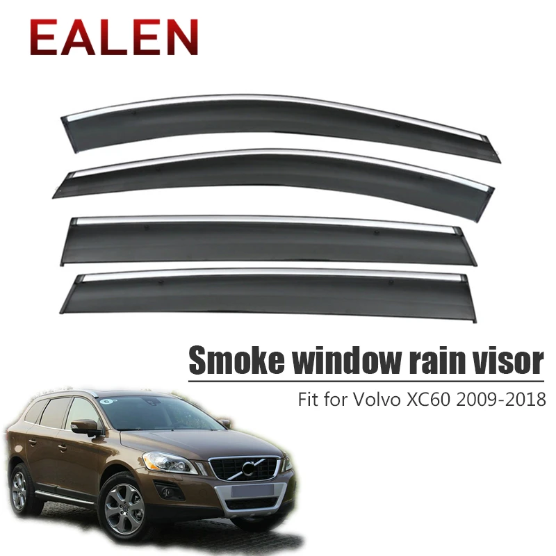 

EALEN для Volvo XC60 2009 2010 2011 2012 2013 2014 2015 2016 2017 2018 ABS автомобильные аксессуары 4 шт/1 комплект Дымовое окно дождевой козырек