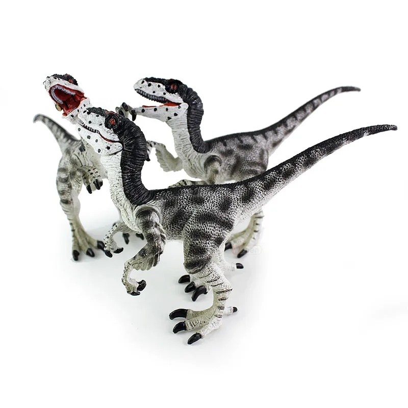 3pcs Velociraptor Wiben Юрский тираннозавр рекс велоцираптор Динозавр игрушки животные модель экшн и игрушки Фигурки детские игрушки для детей мальчиков - Цвет: 3pcs Velociraptor