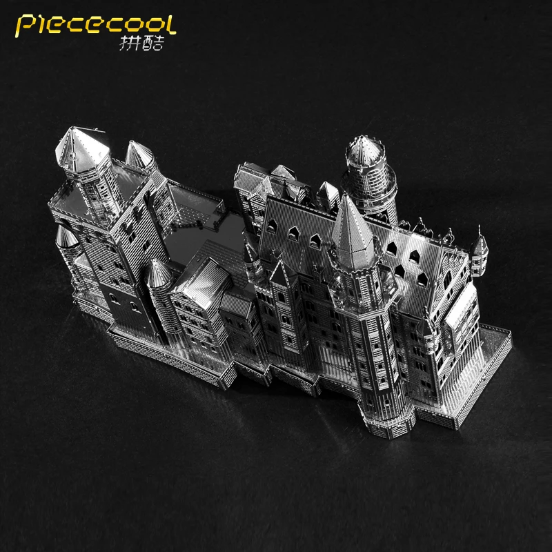 Piececool 3D металлическая головоломка &quotНовый Лебедь Замок Нойшванштайн&quot золото и
