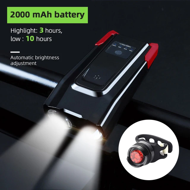 2000 red rear 4000 Mah Bicycle Light 800 Lumen Bike Light Built in Battery USB Charge Smart Induction Cycling Light Waterproof Bike Accessory - Цвет: 2000 red rear