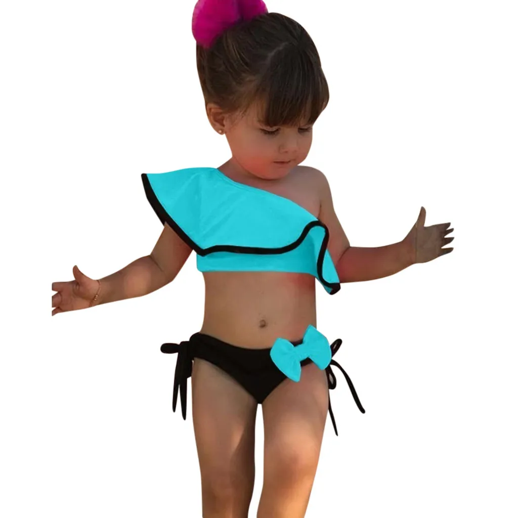 Baby Kids Girl Two Piece Swimsuit Summer Child Swimwear For Water Sports Bikini Swim Dress Beach Bathing Costume