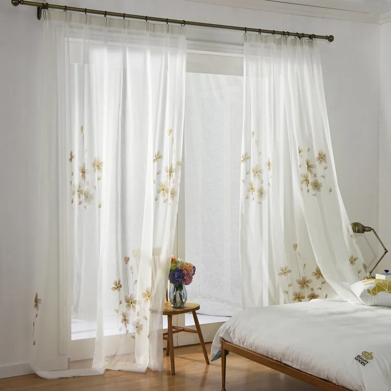 Европейский стиль ручной работы Тюль Шторы для спальни гостиной элегантный