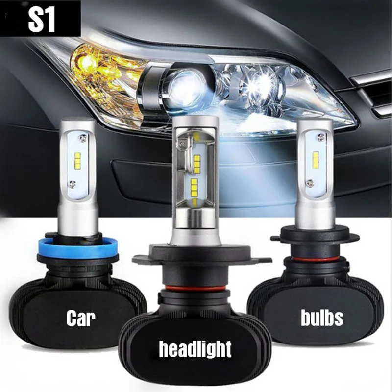 2 шт. S1 H4 led H7 H11 Led H1 Автомобильная фара 50 Вт 8000LM 6500 к 9005 HB3 9006 HB4 лампа все в одном