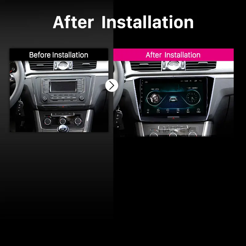 Harfey Car 10.1&quot Stereo HD GPS Bluetooth Android 8.1 Radio for VW Volkswagen Passat 2016 2017 2018 with USB support Carplay |