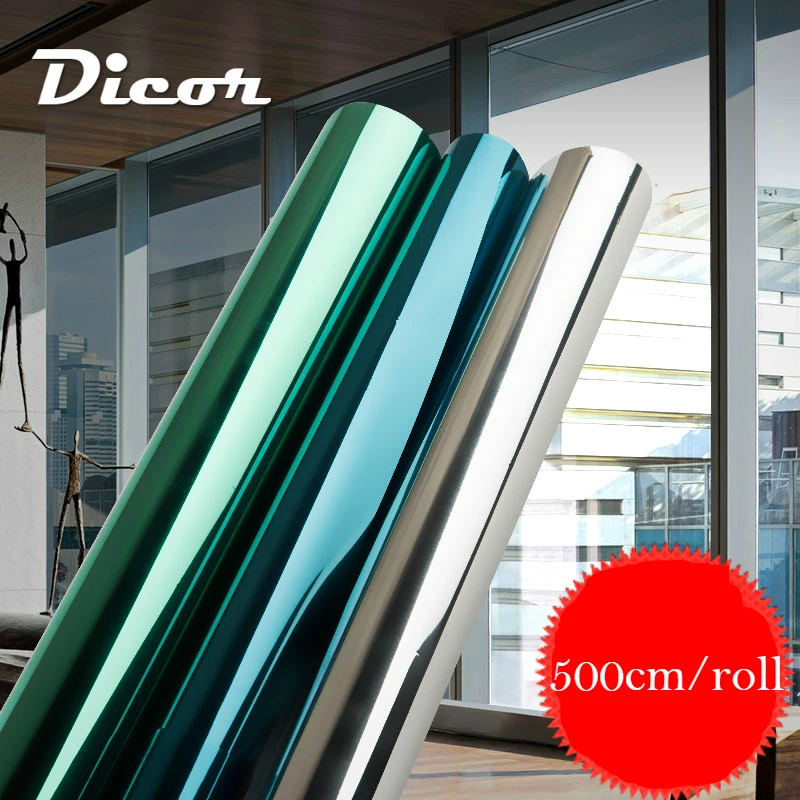 Виниловая односторонняя зеркальная пленка с теплопередачей витражная 500