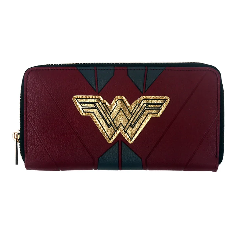 Кошелек с комиксами Wonder Woman на молнии вокруг кошелька длинные модные женские вечерние бумажники с держатель для карт - Цвет: WW
