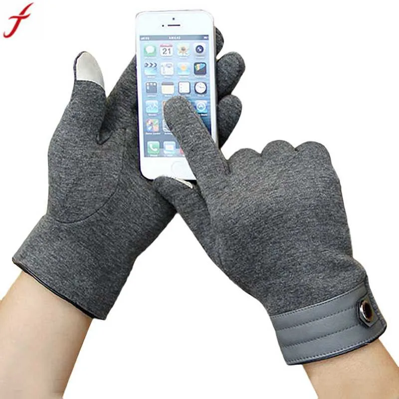 Зимние мужские хлопчатобумажные перчатки повседневные мужские утепленные шерстяные теплые однотонные тактические перчатки для мужчин варежки бизнес guantes