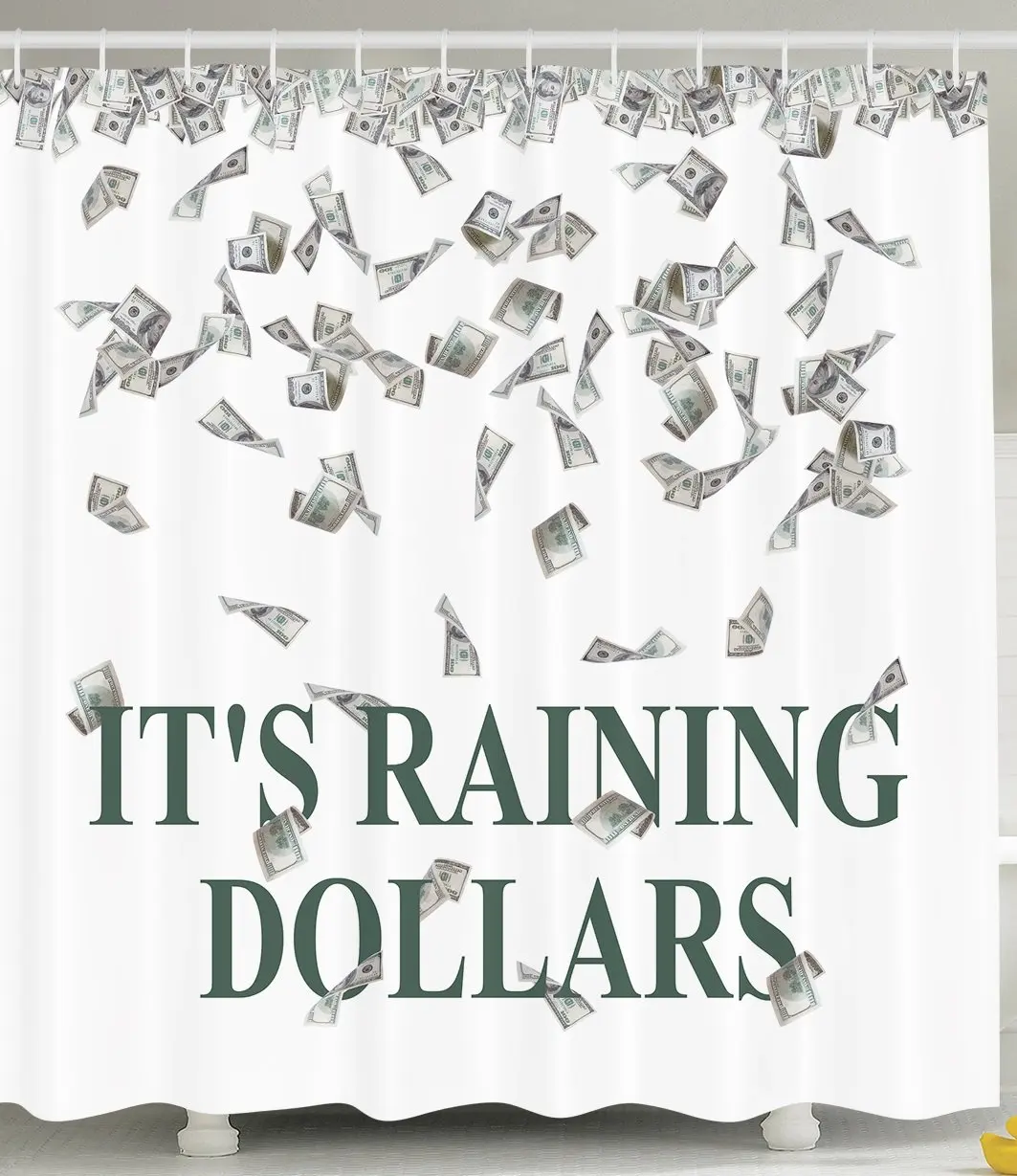 Забавный Душ шторы дождь долларов США сто денег символ любовник богатые люди для ванной модные книги по