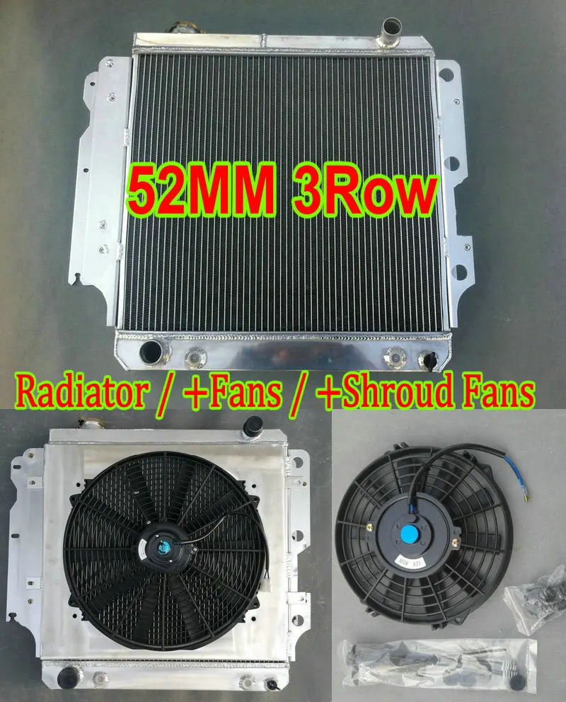 Алюминий радиатора для Jeep Wrangler YJ TJ AMC I4 I6 двигателя 1987-2006 2,4/2,5/4,0/4.2L 148/150/242/258Cu AT/MT& кожух вентилятора