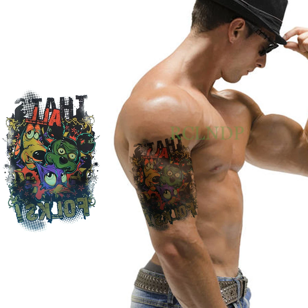 

Waterproof Temporary Tattoo Sticker Cartoon Fake Tatto Flash Tatoo Back Leg Arm belly large size for Women Men girl kids
