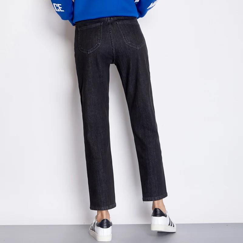 LEIJIJEANS 2018 новые зимние свободные шаровары джинсы плюс размер женские с высокой