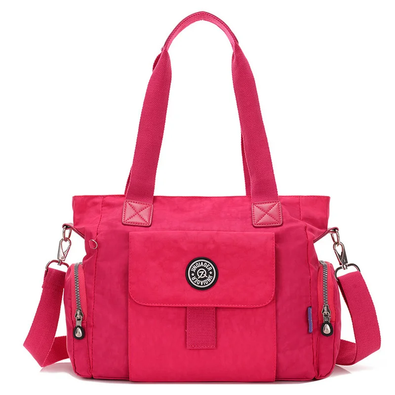 

Solid Women Crossbody Bags Handbag Zipper Waterproof Nylon Fitness Bag Casual Shoulder Bags Big Tote Bolsas Femininas XA673WB