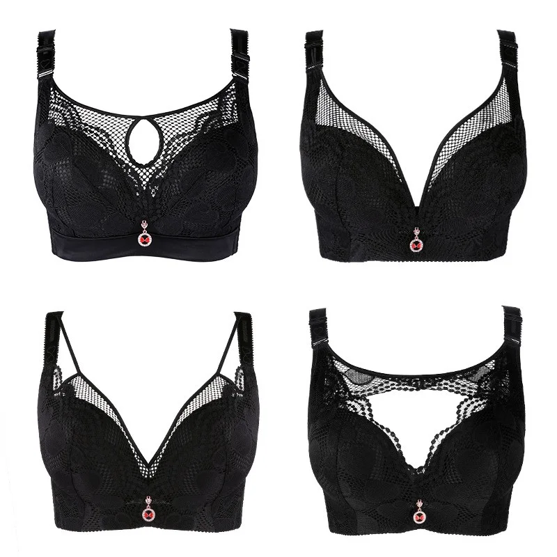 

Fat mm cup bra Close up without steel ring Ventilation Thin section Big size bra plus size women lace bra big size bra
