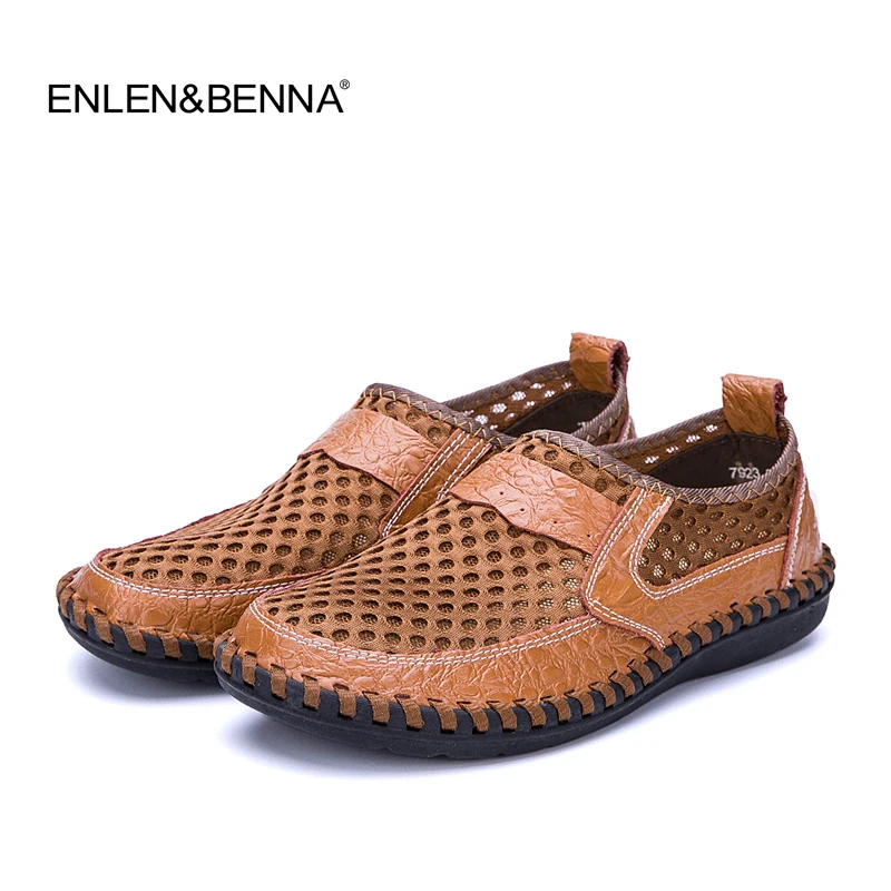 

New Summer Breathable Mesh Men loafers Casual Genuine Leather Slip On Brand Fashion Shoes Man Soft Comfortable zapatillas hombre