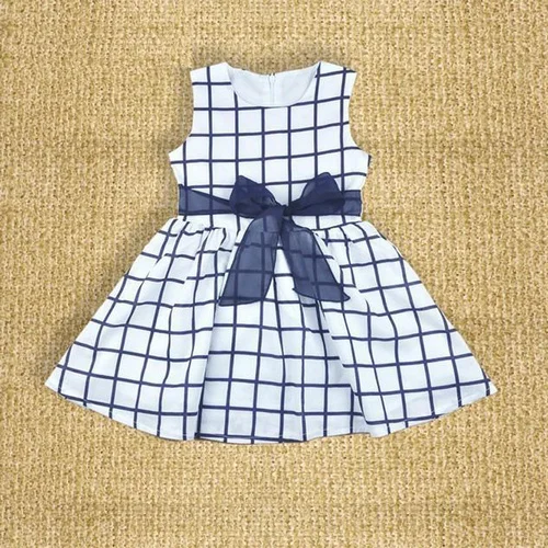 2017 летнее стильное Новое модное белое клетчатое платье для девочек детская
