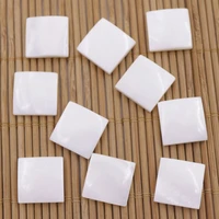 10pcs 15mm square shell natural white mother of pearl rings jewelry making diy
