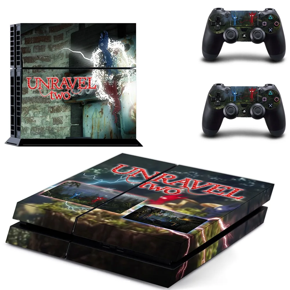 Виниловая наклейка для игровой консоли Sony Playstation 4 и 2 контроллера PS4|Наклейки| |