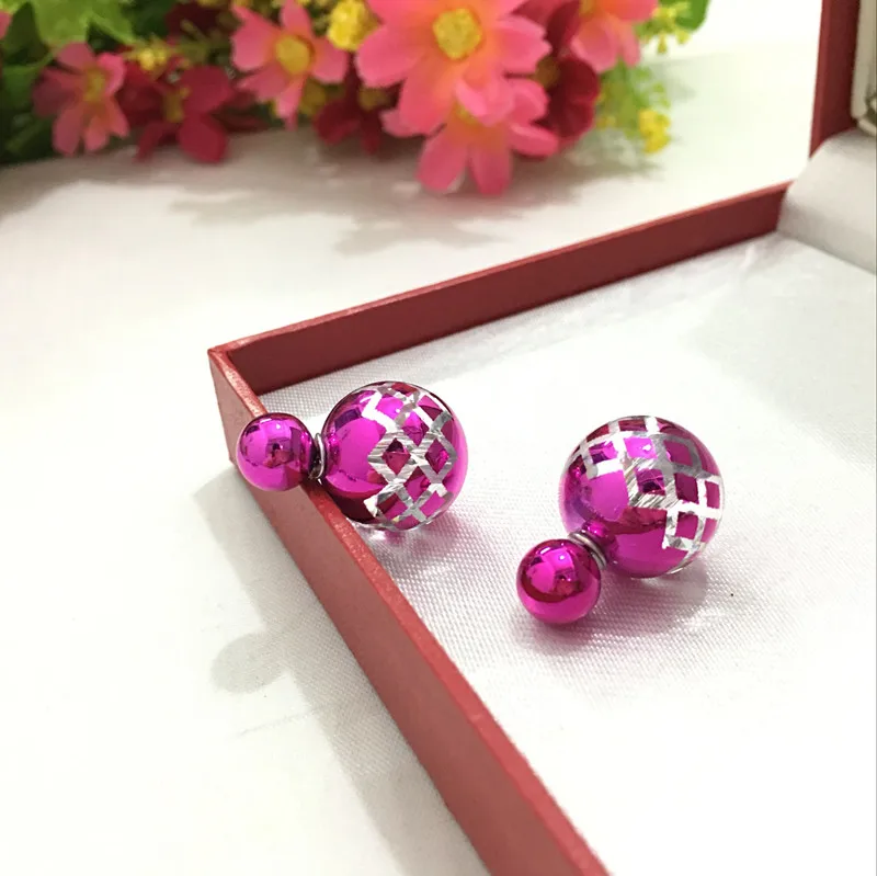 Новое поступление Симпатичные Двухсторонние серьги гвоздики женские модные