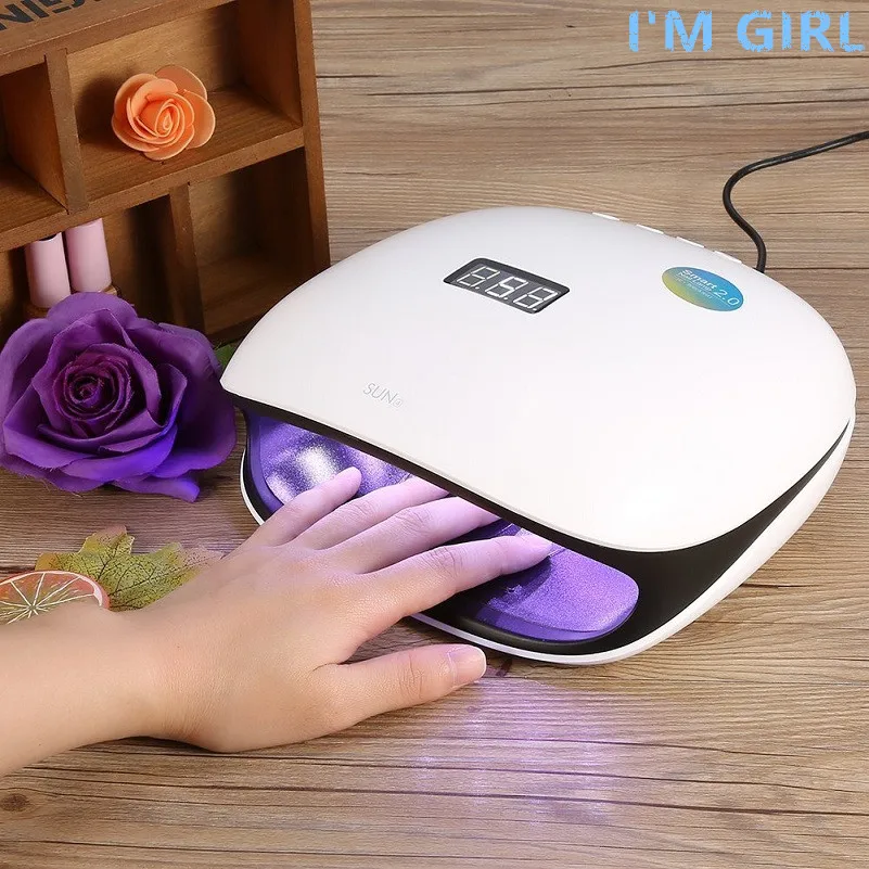 I'M GIRL SUNUV SUN4 48 Вт Светодиодный УФ лампы для сушки ногтей лампа с ЖК дисплеем умная