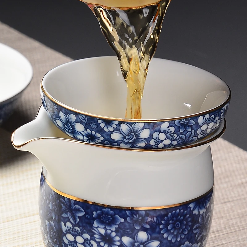 Творческий ручная роспись эмаль Цвет Чай фильтры китайский чайный набор кунг фу