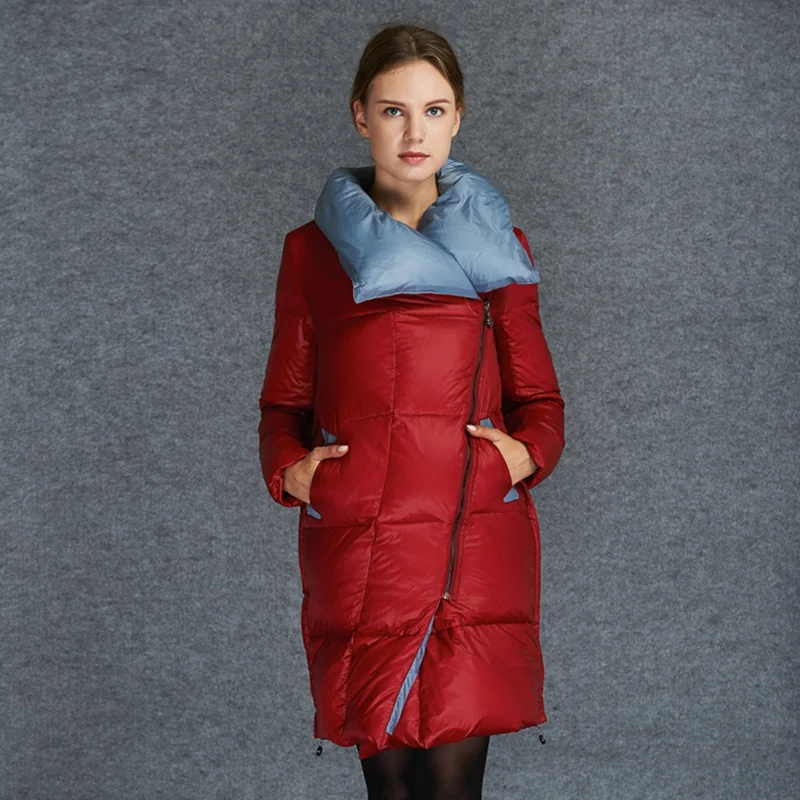(TopFurMall) зимние женские парки пальто с отложным воротником 90% утиный пух верхняя