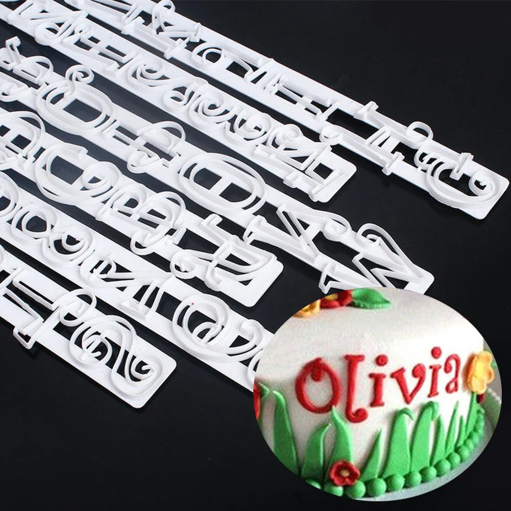 6 Pcs/set Decorating Fondant Number Cake Cutter Baking Mould Letter Biscuit Mold Plastic Non Toxic | Дом и сад