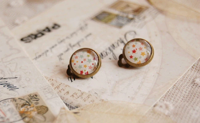 Популярные серьги со звездами без пирсинга для детей ручная работа круглый