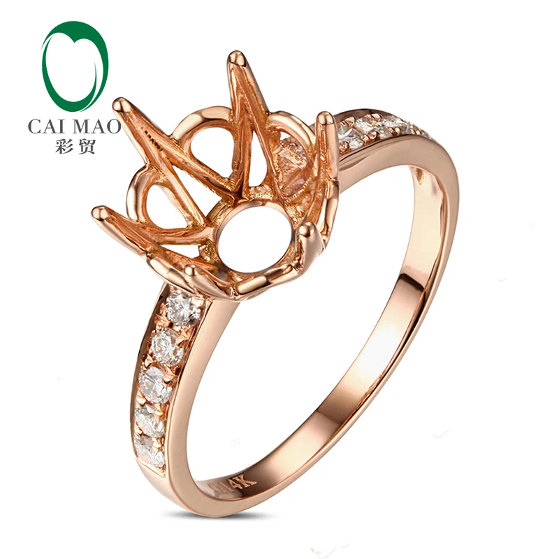 CaiMao овальной огранки Semi Mount кольцо настройки& 0.25ct АЛМАЗ 18 к розовое золото обручальное кольцо с драгоценными камнями ювелирные изделия